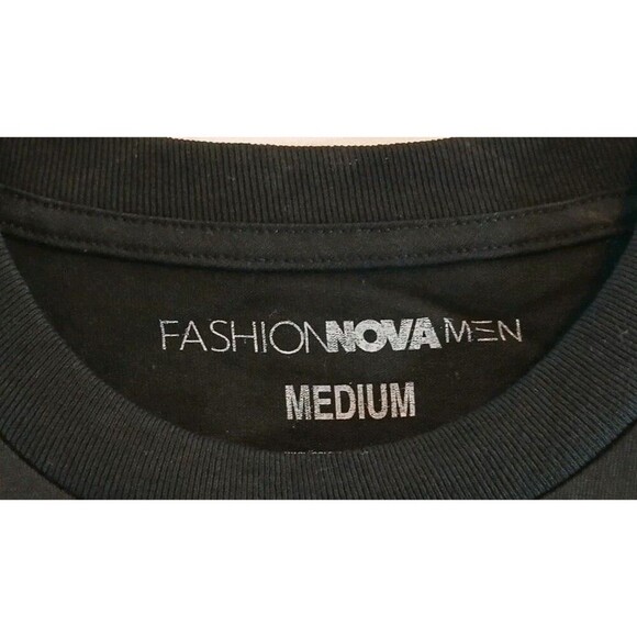 New Fashion Nova Men Sayless T-Shirt Medium Black & Yellow B7  Excellent - Picture 3 of 4